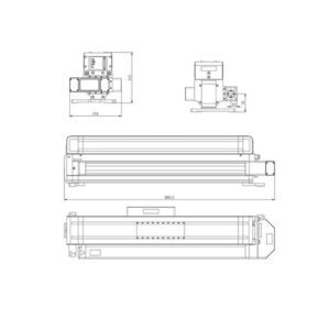 General dimensions of RF laser model Q-300